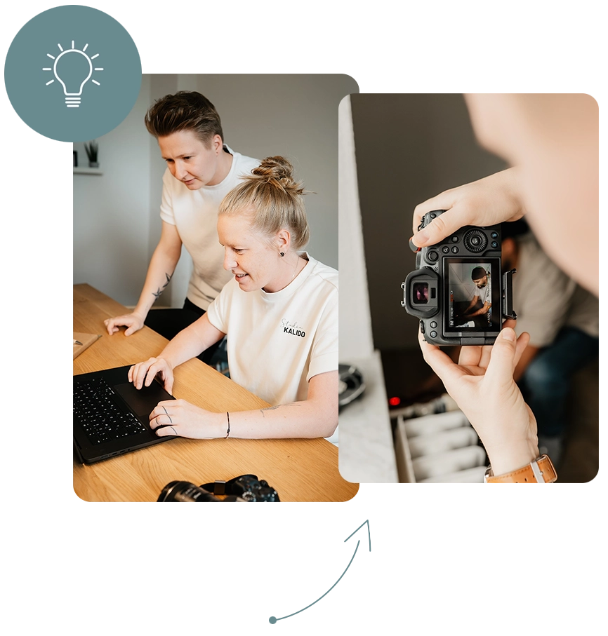 Giulia und Lisa bei der arbeit